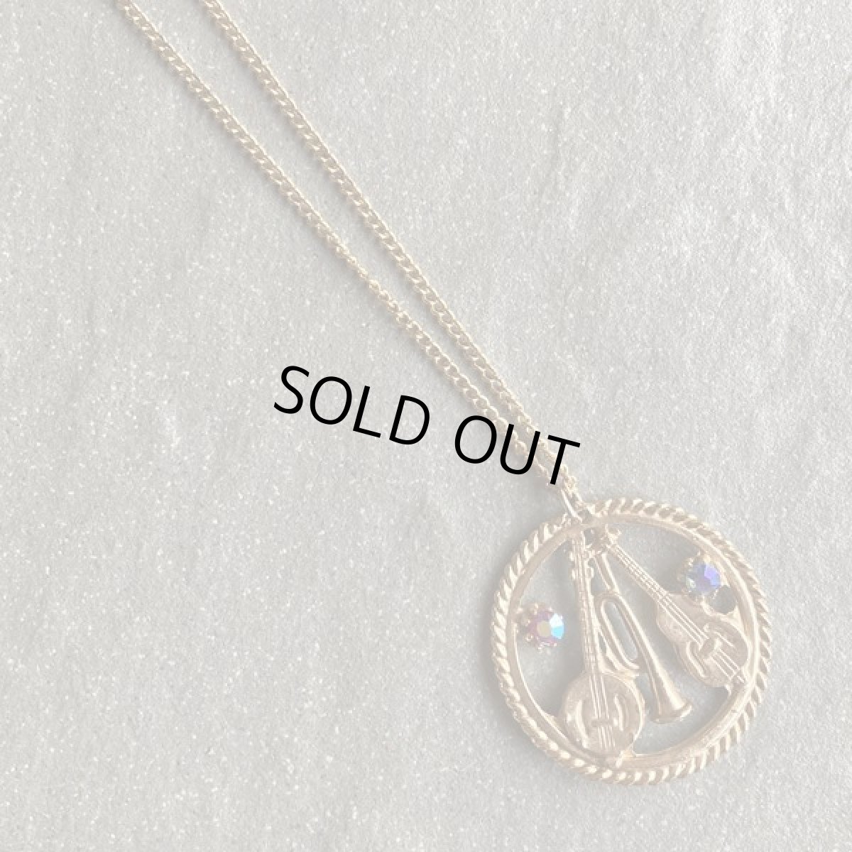 画像3: 1970s 楽器好きな方へ ヴィンテージアクセサリー オーロララインストーンの輝きネックレス (3)