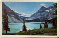 画像1: 1954年消印 切手 海外ヴィンテージポストカード BOW LAKE 世界のアンティーク絵葉書 昔のポストカード (1)