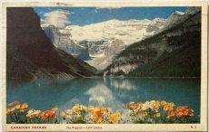 画像1: 1952年消印 切手 海外ヴィンテージポストカード カナディアンロッキー 世界のアンティーク絵葉書 昔のポストカード (1)