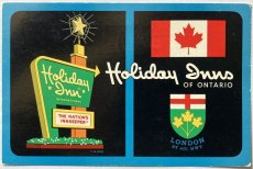 画像1: 1966年消印 切手 海外ヴィンテージポストカード Holiday Inn 世界のアンティーク絵葉書 昔のポストカード (1)