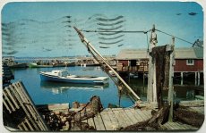 画像1: 1954年消印 切手 海外ヴィンテージポストカード Fishing Yarmouth Country 世界のアンティーク絵葉書 昔のポストカード (1)
