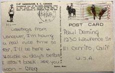 画像2: 1969年消印 切手 海外ヴィンテージポストカード VANCOUVER B.C, CANADA 世界のアンティーク絵葉書 昔のポストカード (2)