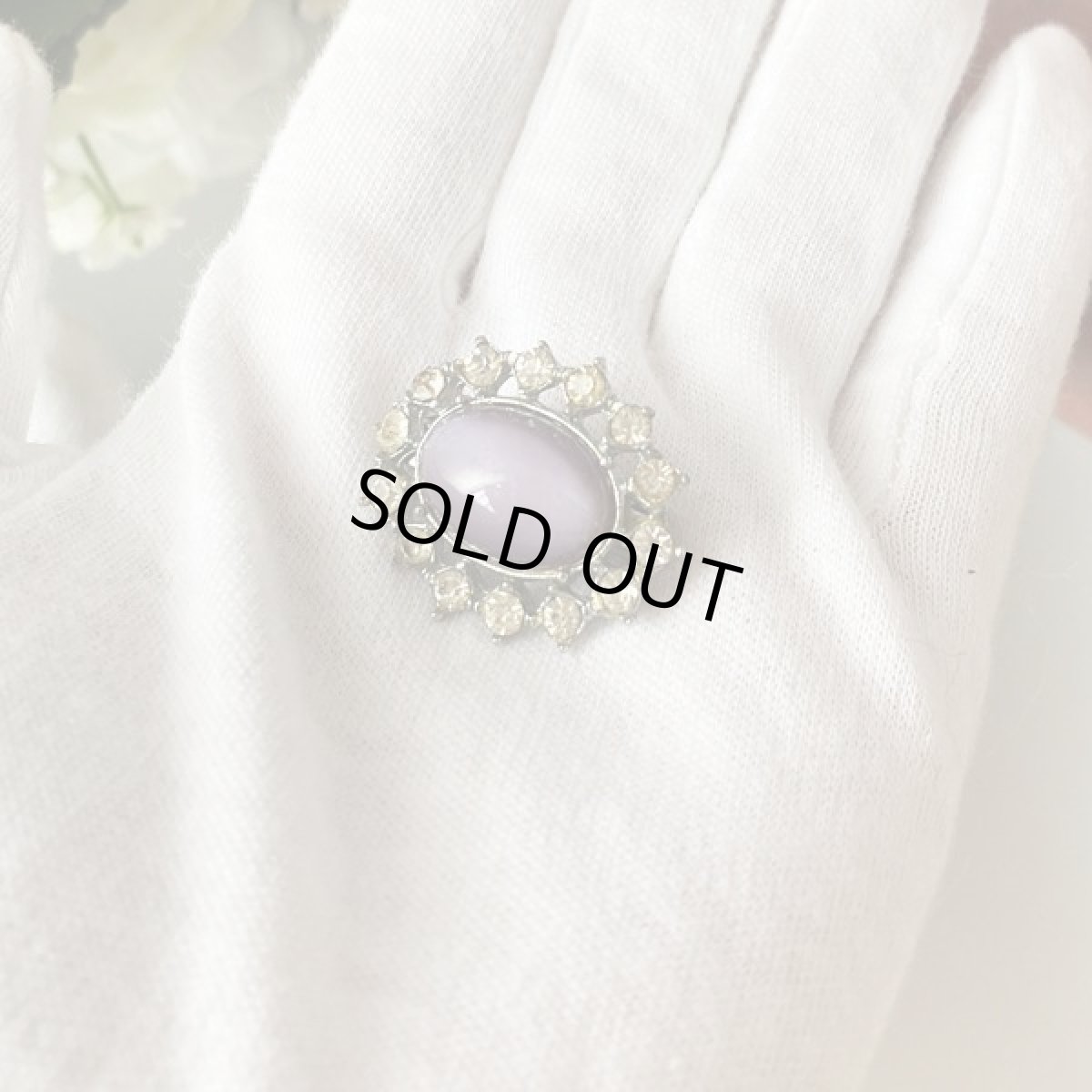 画像7: 〈イギリス〉1950s パープルカボションガラスのヴィンテージブローチ (7)