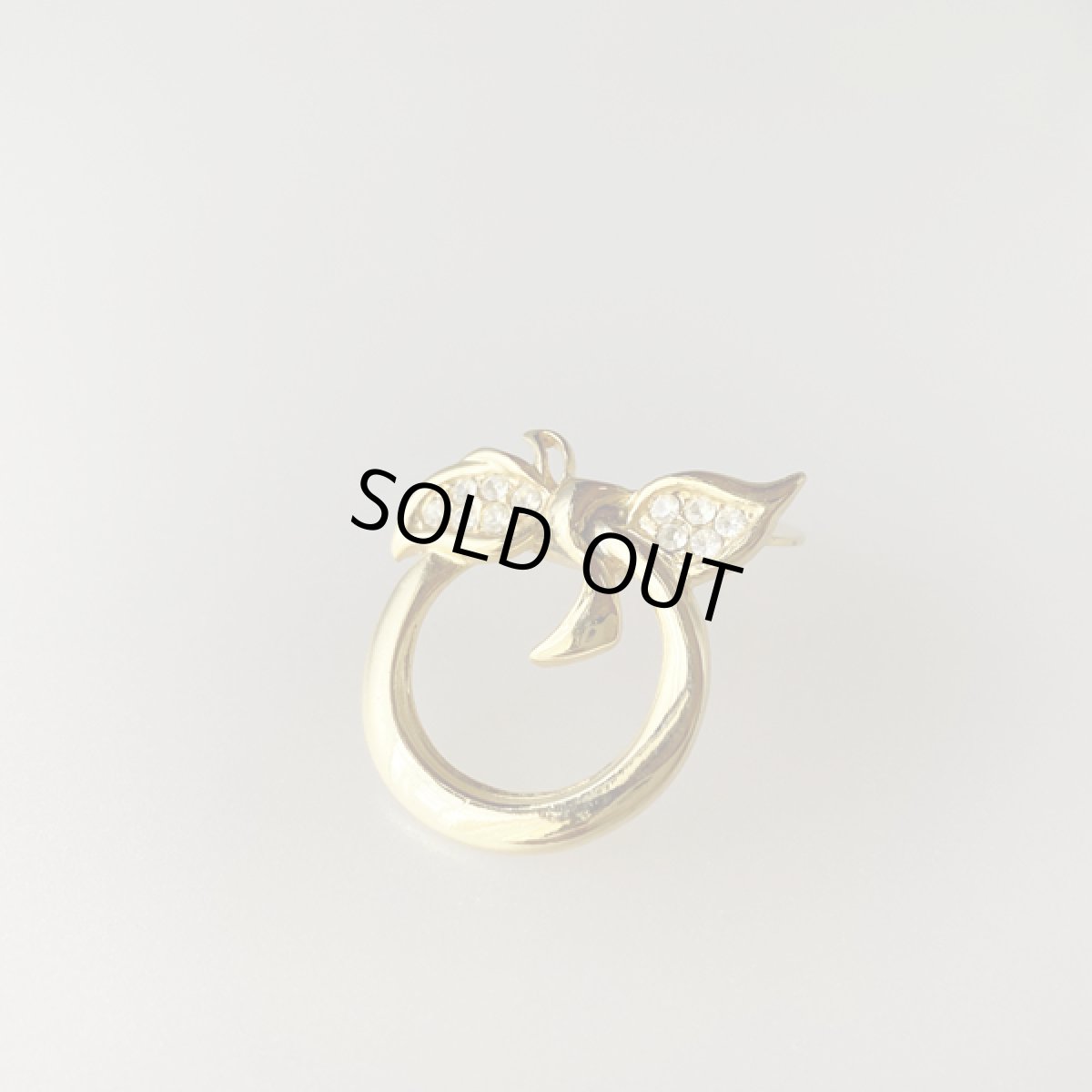 画像10: イギリス ヴィンテージ ゴールドリボン スカーフクリップ(ストール)クリップ (10)