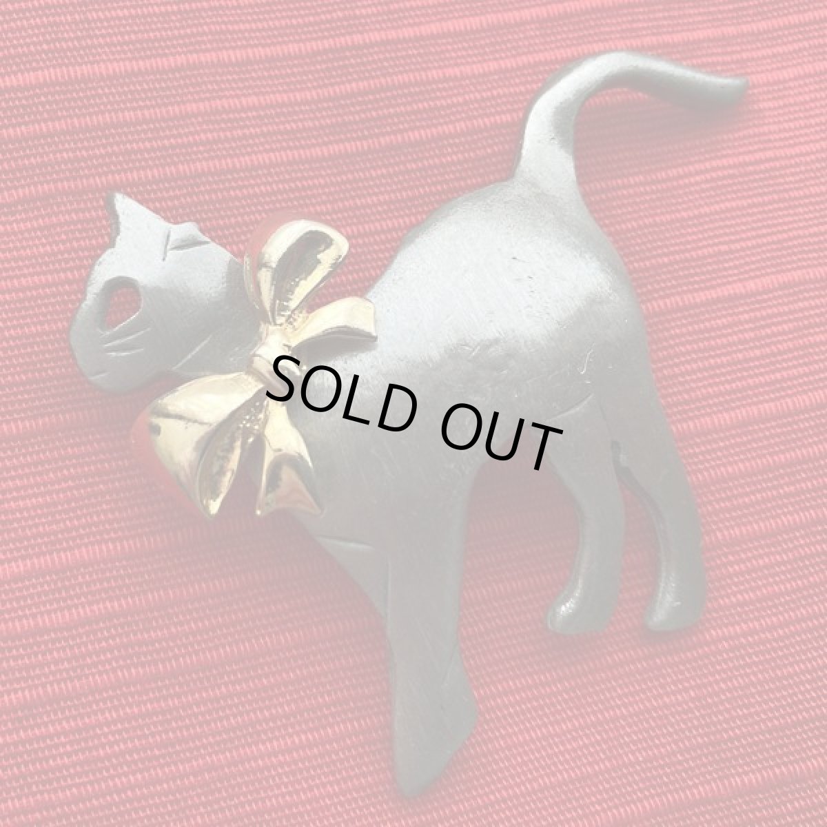 画像4: ULTRACRAFT ウルトラクラフト 大きなリボンの可愛いネコブローチ ヴィンテージコスチュームジュエリー 猫アクセサリー (4)