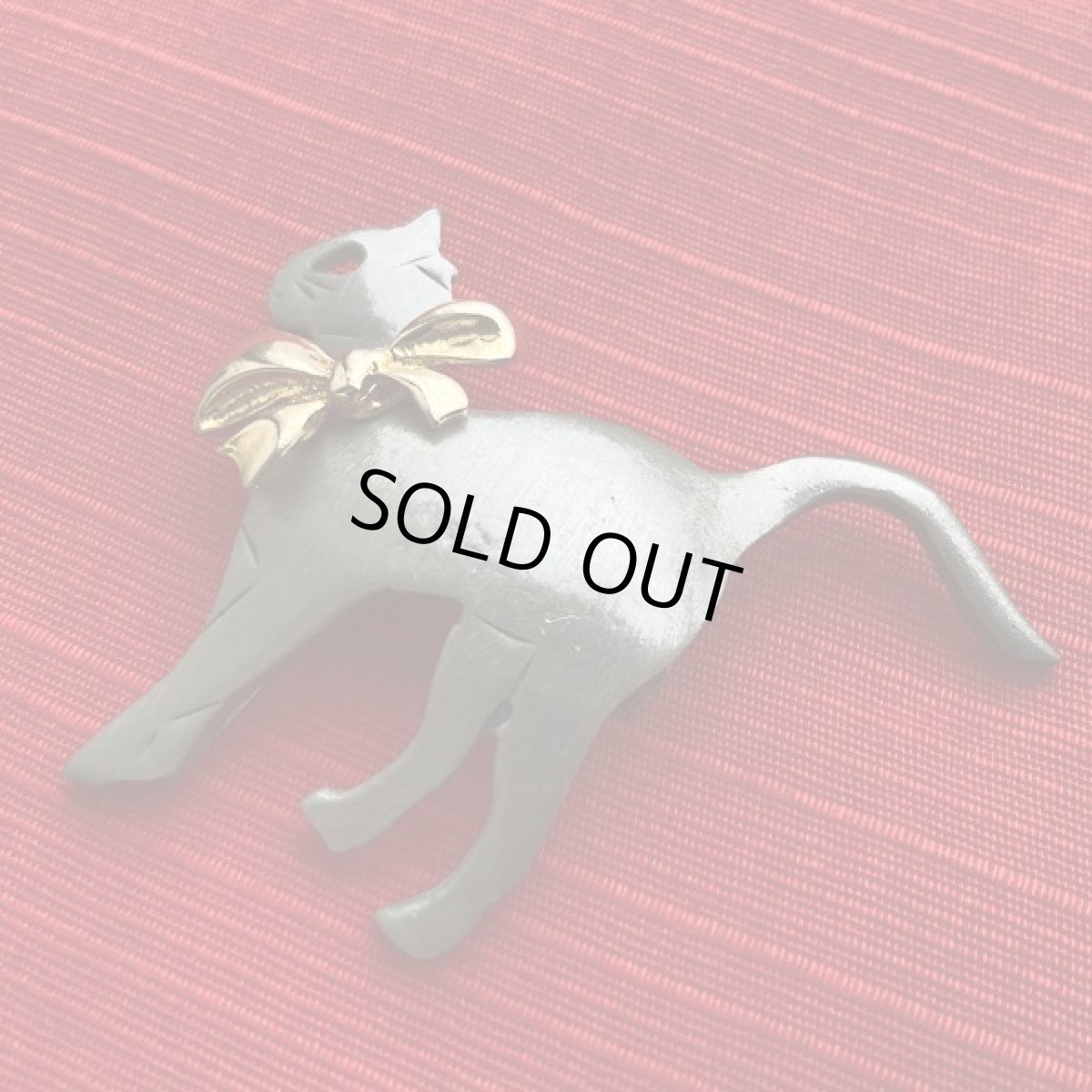 画像3: ULTRACRAFT ウルトラクラフト 大きなリボンの可愛いネコブローチ ヴィンテージコスチュームジュエリー 猫アクセサリー (3)