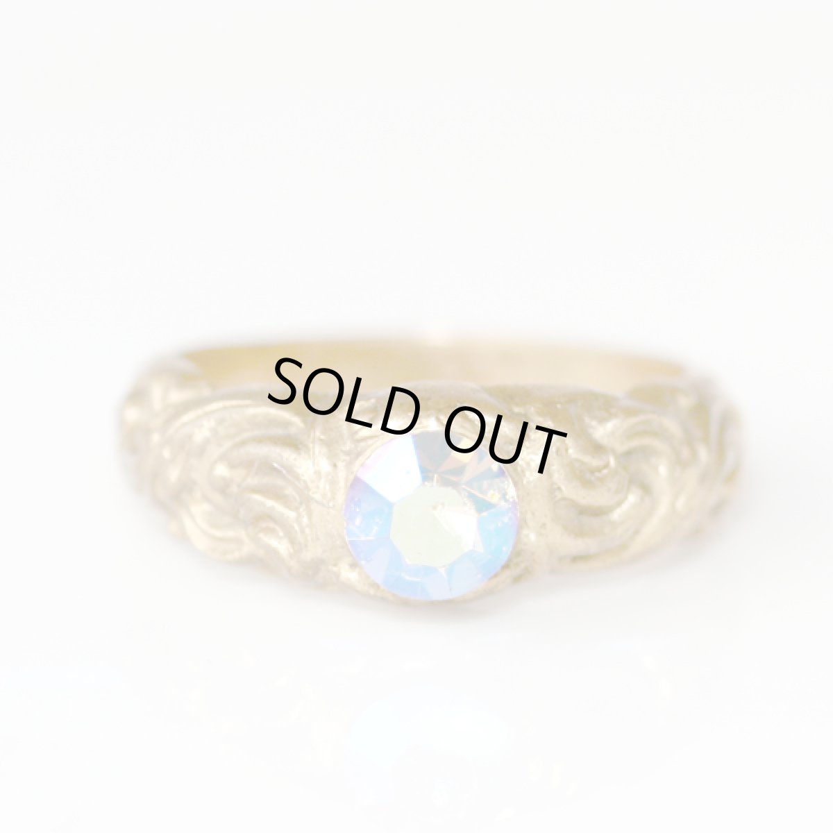 画像4: アメリカ ヴィンテージリング 18号 刻印 24 9 オーロララインストーン メンズ デザイン指輪 (4)