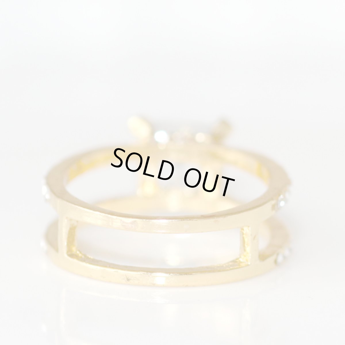 画像8: アメリカ ヴィンテージリング 17号 大きなクリスタルラインストーンとツインラインストーン メンズ デザイン指輪 (8)