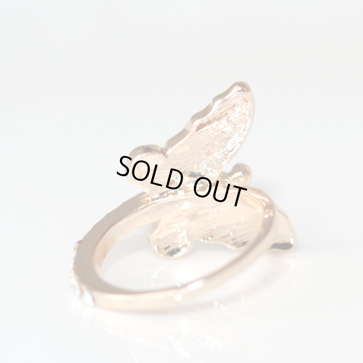 画像13: アメリカ ヴィンテージリング クリスタルとエナメル細工 爽やかなお色の蝶々バタフライ 13〜14号 指輪 (13)