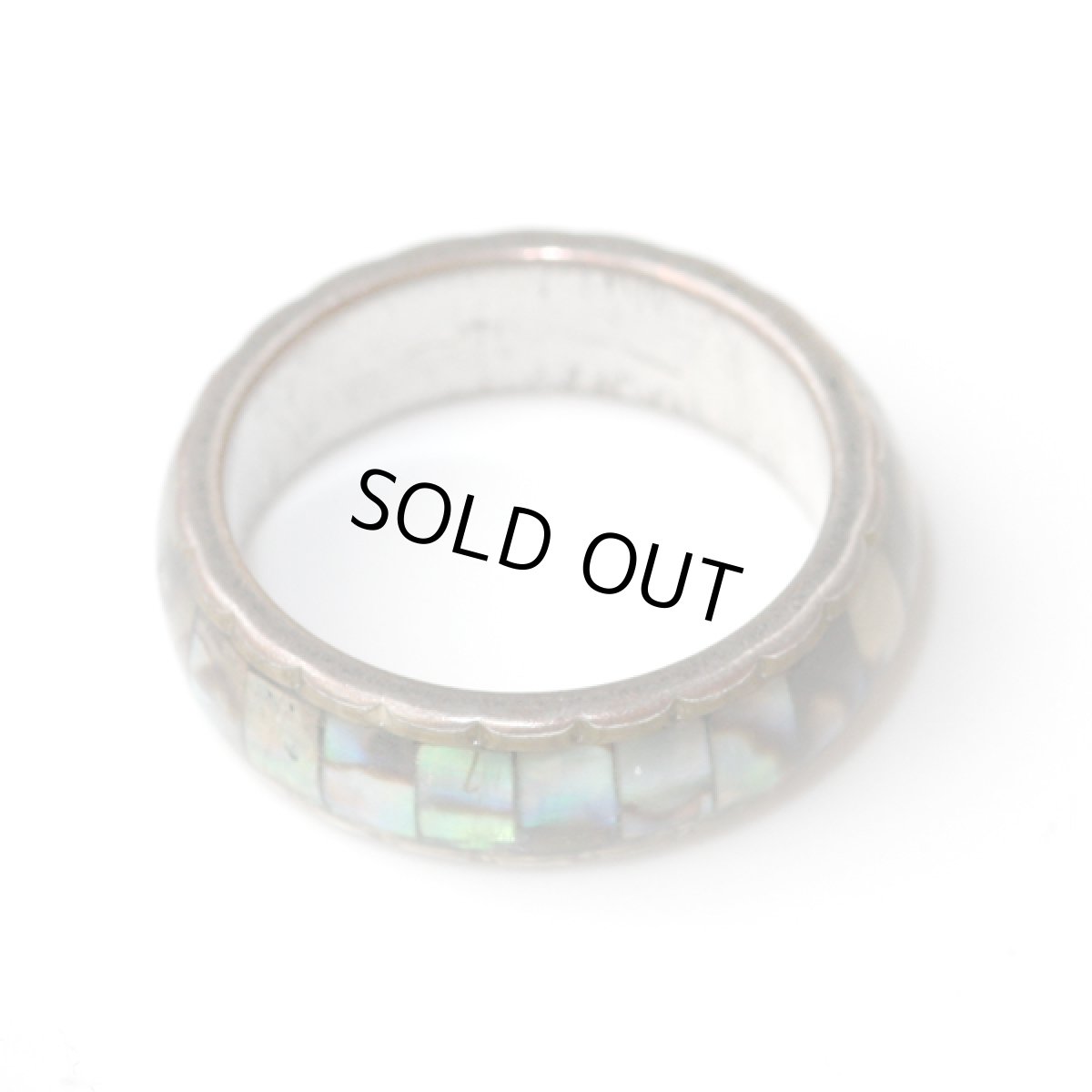 画像8: アメリカ ヴィンテージ バンドリング メンズ アバロンシェル天然貝 INLAY インレイリング16号 1点もの (8)