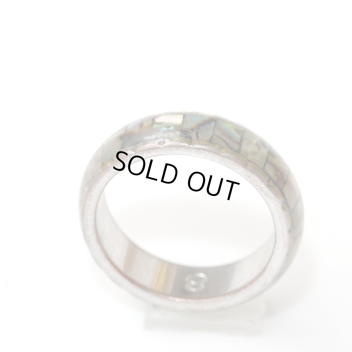 画像5: アメリカ ヴィンテージ バンドリング メンズ アバロンシェル天然貝 INLAY インレイリング16号 1点もの (5)