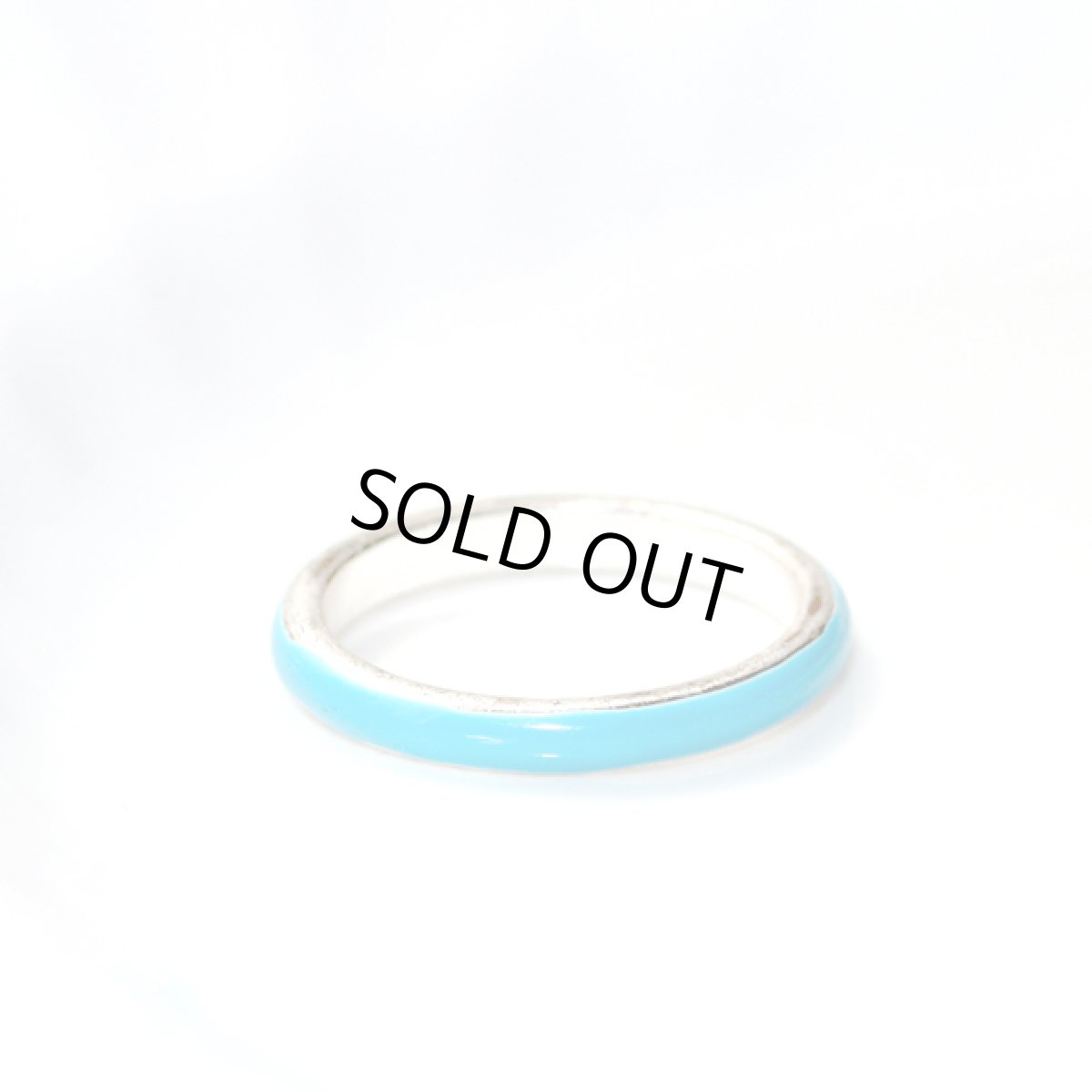 画像9: アメリカ ヴィンテージ スクエア スカイブルー サイズ16号 幅0.3cm シルバートーン メンズリング デザイン指輪 (9)