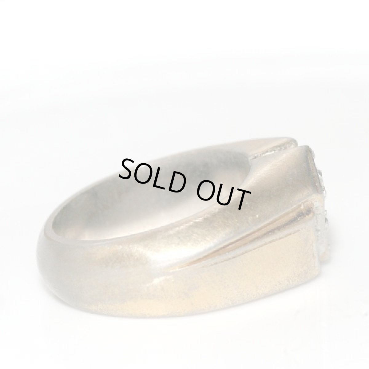 画像7: アメリカ ヴィンテージ 14K 眩い輝きのラインストーン メンズ指輪 22〜23号 (7)