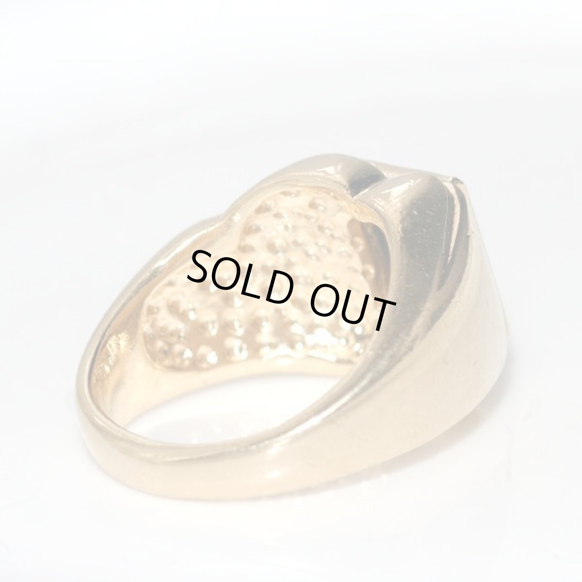 画像14: アメリカ ヴィンテージ 刻印SETA ブラックガラス シグネットリング メンズ指輪 24〜25号  (14)