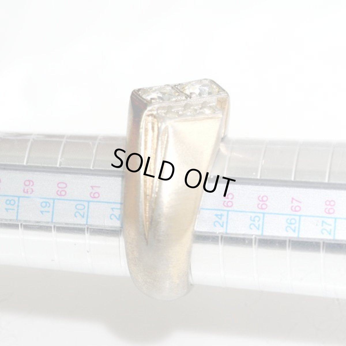 画像18: アメリカ ヴィンテージ 14K 眩い輝きのラインストーン メンズ指輪 22〜23号 (18)