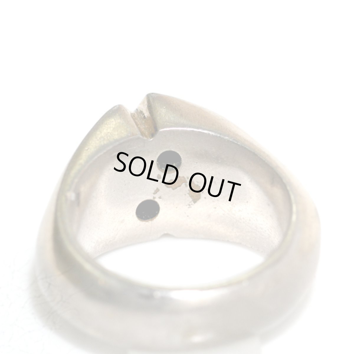 画像11: アメリカ ヴィンテージ 14K 眩い輝きのラインストーン メンズ指輪 22〜23号 (11)