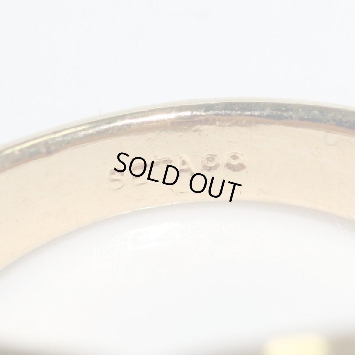 画像9: アメリカ ヴィンテージ 刻印SETA ブラックガラス シグネットリング メンズ指輪 24〜25号  (9)