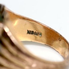 画像11: アメリカ ヴィンテージ 刻印K18GF グリーン シグネットリング メンズ指輪 20号 (11)