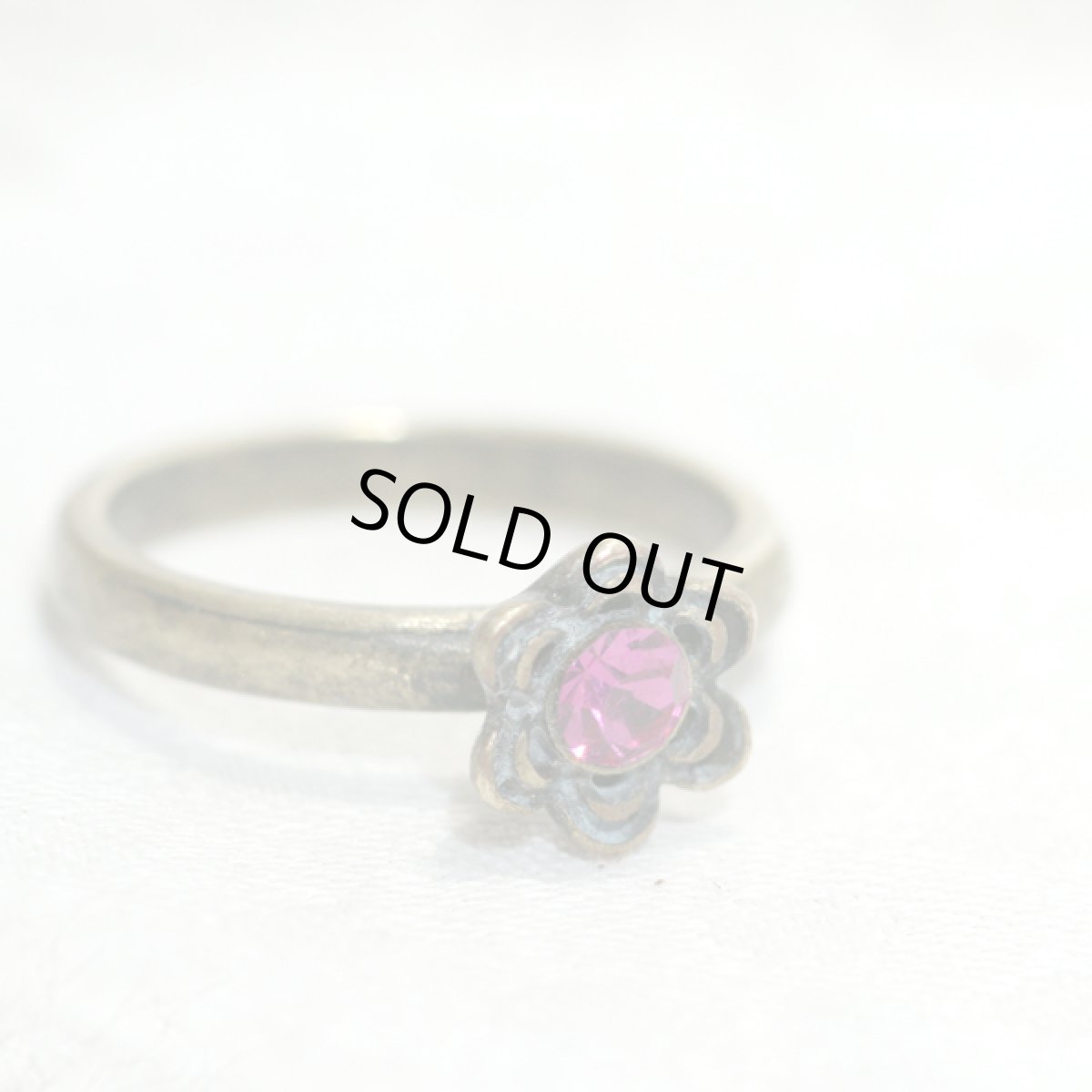 画像10: フランス ヴィンテージリング ピンクの可愛いフラワーデザイン 12号フランス指輪 メンズ  レディースリング (10)