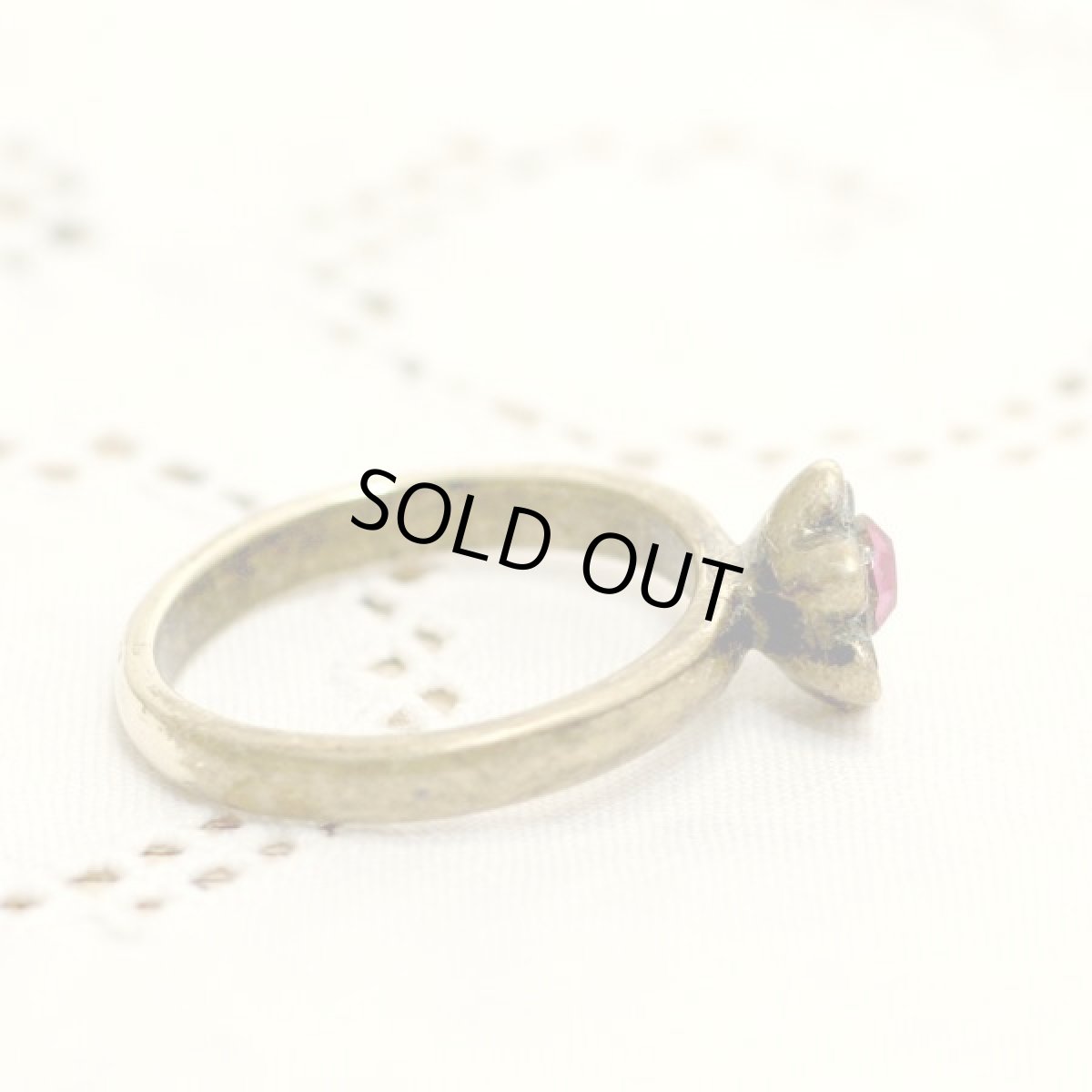 画像3: フランス ヴィンテージリング ピンクの可愛いフラワーデザイン 12号フランス指輪 メンズ  レディースリング (3)