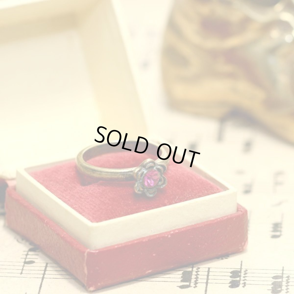 画像7: フランス ヴィンテージリング ピンクの可愛いフラワーデザイン 12号フランス指輪 メンズ  レディースリング (7)