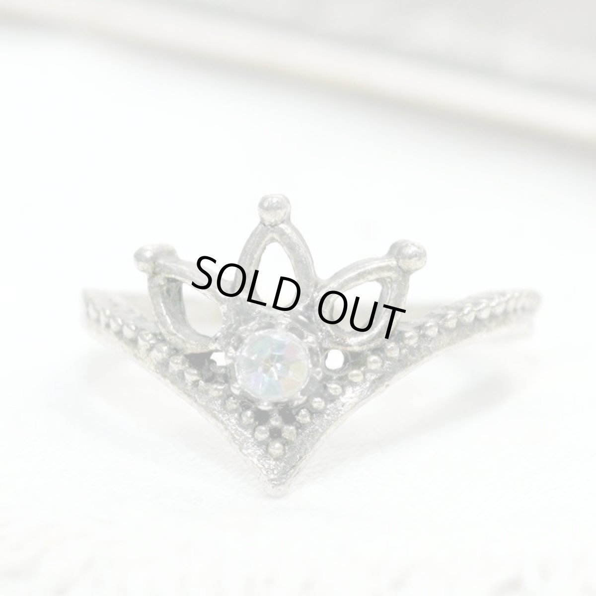 画像2: アメリカ ヴィンテージ ファッションリング サイズ14号 ティアラデザイン指輪 メンズ  レディースリング  (2)