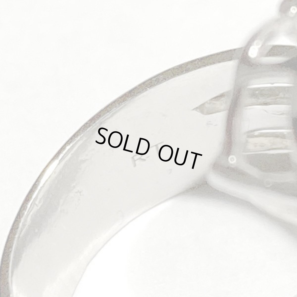 画像12: アメリカ ニューヨーク シルバー925 RT ヴィンテージリング オーロララインストーン14号 大きな メンズ レディース (12)