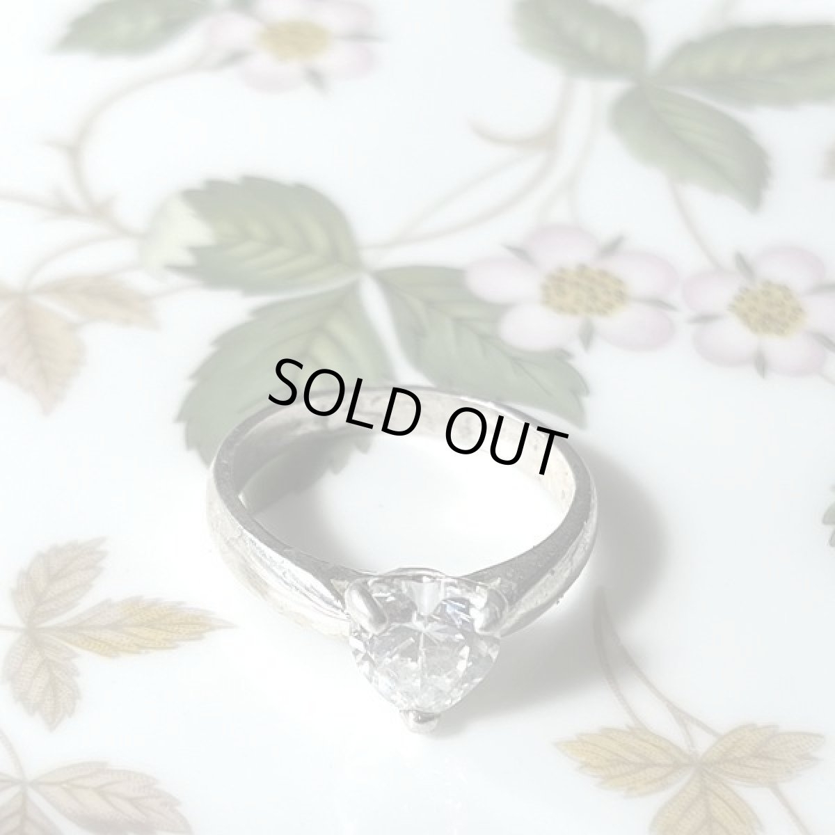 画像7: アメリカ ニューヨーク ヴィンテージ 可愛いハートクリスタルラインストーン リング 12号 メンズ レディース指輪 (7)