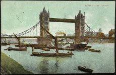 画像1: イギリス 消印あり アンティークポストカード TOWER BRIDGE LONDON タワーブリッジ (1)