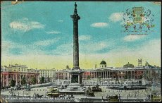 画像1: イギリス 1908年 消印あり アンティークポストカード TRAFALGAR SQUARE LONDON トラファルガー広場 (1)