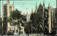 画像1: イギリス 1905年 消印あり アンティークポストカード WESTMINSTER ABBEY AND ST. MARGARET'S CHURCH セントマーガレット ウェストミンスター (1)