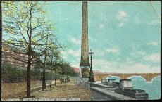 画像1: イギリス 1907年 消印あり アンティークポストカード CLEOPATRA's NEEDLE & WATERLOO BRIDGE クレオパトラ塔とウォータールー橋 (1)