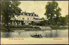 画像1: イギリス 1906年 消印あり アンティークポストカード Eel Pie Island Hotel ウナギパイ島 (1)