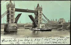 画像1: イギリス 1904年 消印あり アンティークポストカード TOWER BRIDGE LONDON ロンドン タワーブリッジ (1)