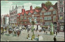 画像1: イギリス 1906年 消印あり アンティークポストカード OLD HOUSES HOLBORN LONDON (1)