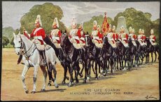 画像1: イギリス 1935年 消印あり アンティークポストカード THE LIFE GUARDS MARCHING THROUGH THE PARK (1)