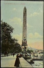 画像1: イギリス 消印あり アンティークポストカード CLEOPATRA'S NEEDLE LONDON クレオパトラの針 (1)