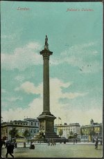 画像1: イギリス 1905年 消印あり アンティークポストカード Nelson's Column LONDON ネルソン記念柱 (1)