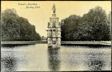 画像1: イギリス 消印・切手あり アンティークポストカード Diana's Fountain, Bushey Park (1)