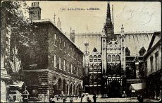 画像1: イギリス 1908年 AU 15 08 消印・切手あり アンティークポストカード THE GUILDHALL, LONDON (1)