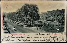 画像1: イギリス 消印・切手あり アンティークポストカード London Hyde Park-Rotten Row (1)