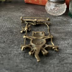 画像11: JJブランド ブランコにのる猫と小鳥 ヴィンテージブローチ  CAT ねこアクセサリー(Jonette Jewelry Co)ジェイジェイ (11)