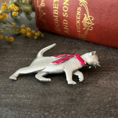 画像3: JJブランド ピンクのスカーフを巻いた猫ヴィンテージブローチ　ねこアクセサリー(Jonette Jewelry Co)ジェイジェイ (3)