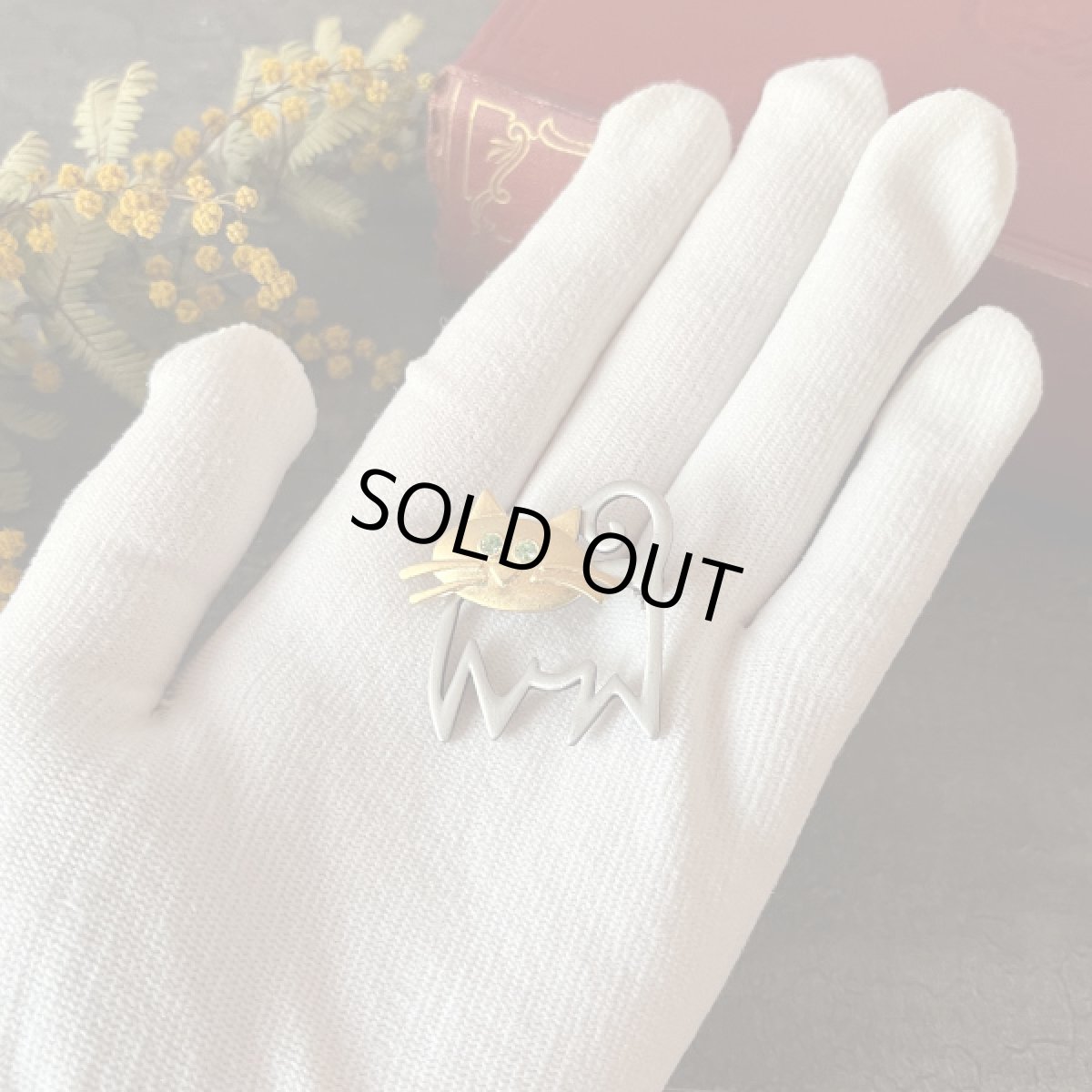 画像10: JJブランド グリーンアイ 猫ヴィンテージブローチ　ねこアクセサリー(Jonette Jewelry Co)ジェイジェイ (10)