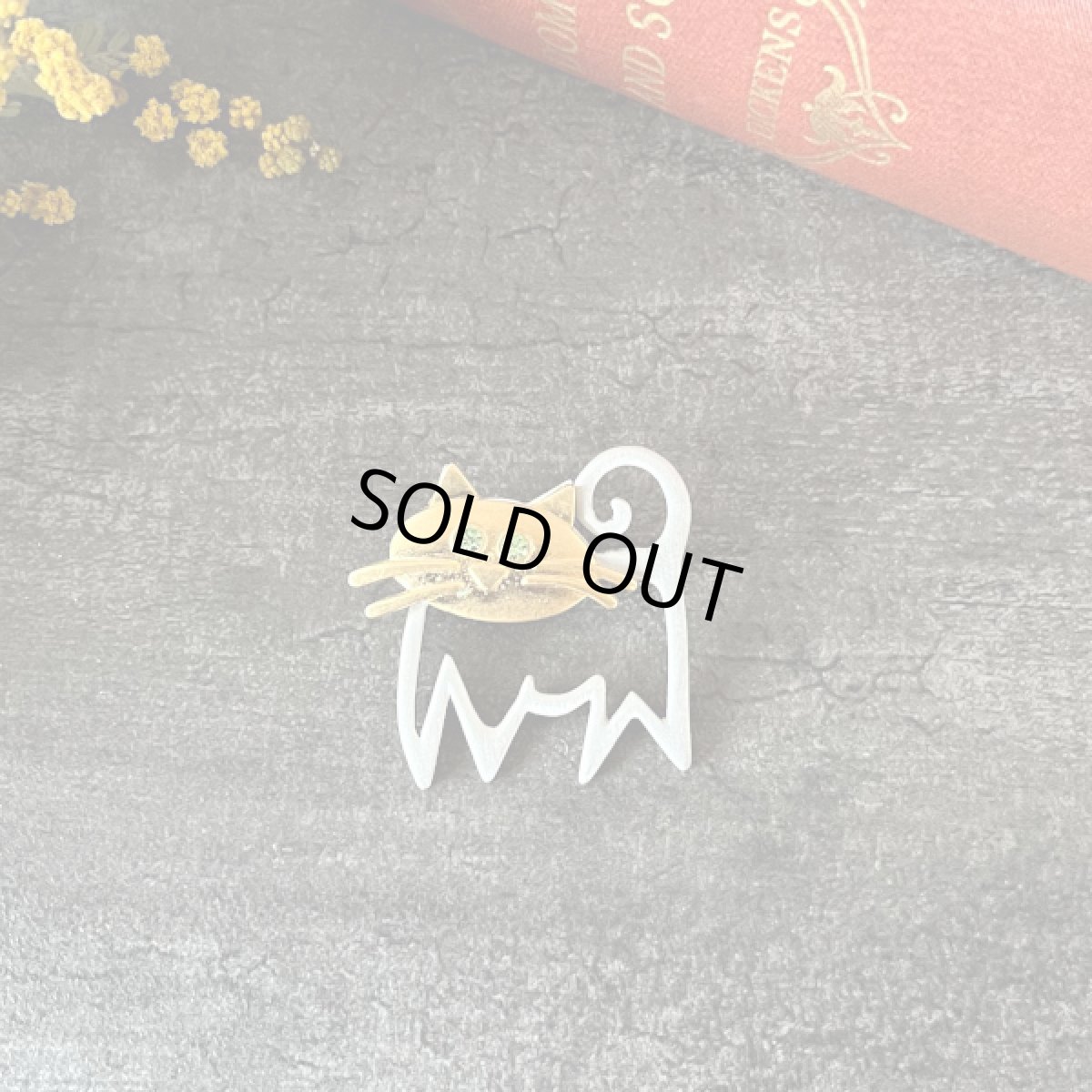 画像6: JJブランド グリーンアイ 猫ヴィンテージブローチ　ねこアクセサリー(Jonette Jewelry Co)ジェイジェイ (6)