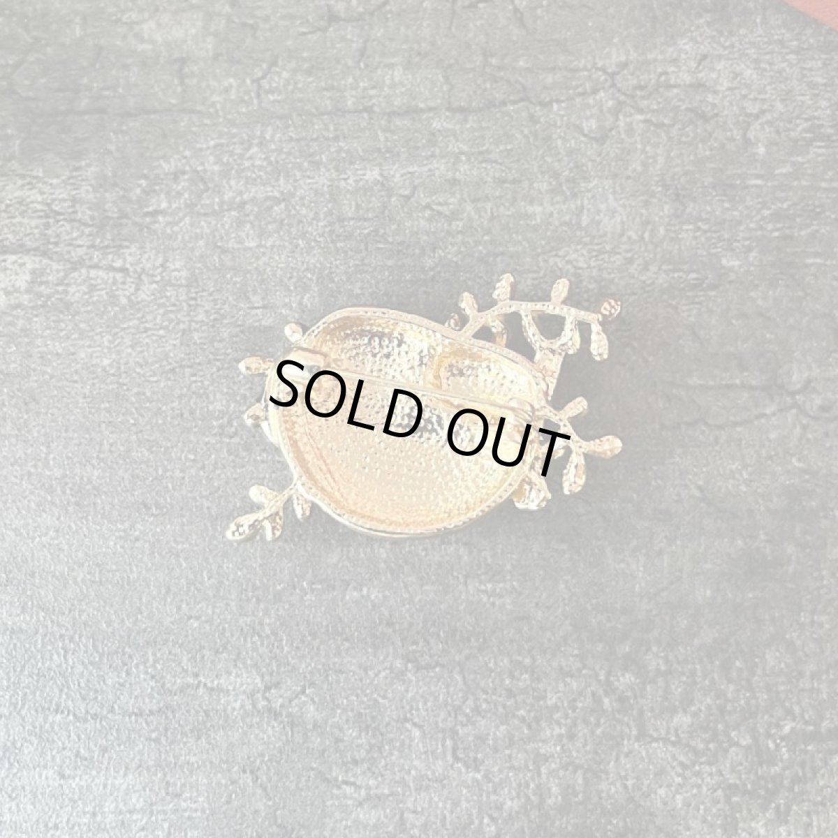 画像6:  植木鉢にのる黒ネコちゃん エナメル細工 ヴィンテージブローチ 福猫 (6)