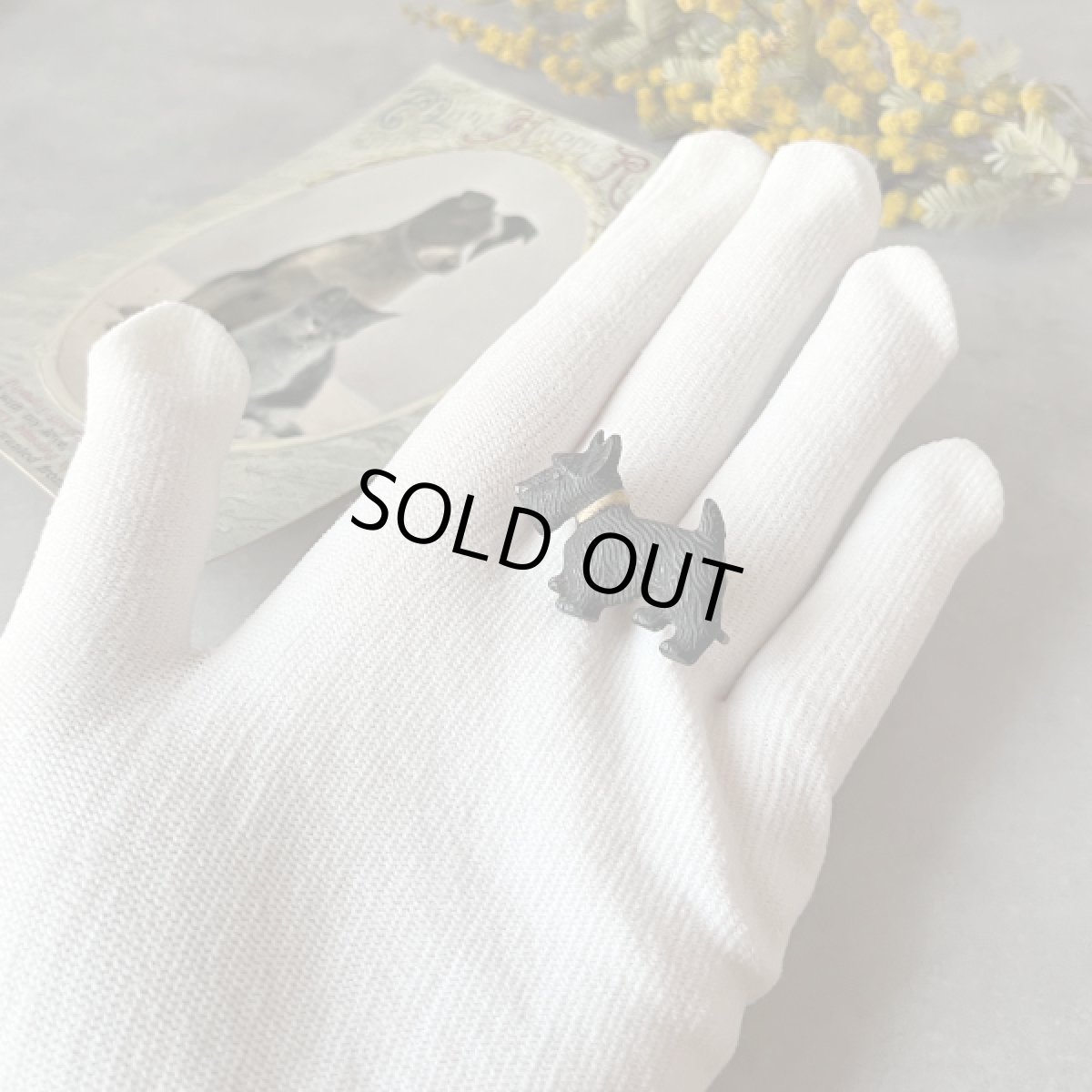 画像7: イギリス ヴィンテージ スコティッシュテリア犬ブローチ ブラック (7)