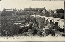 画像1: フランス アンティークポストカード DINAN Vue generale sur le Viaduc B/W写真 (1)