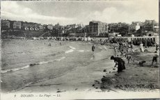 画像1: フランス アンティークポストカード DINARD La Plage B/W写真 (1)