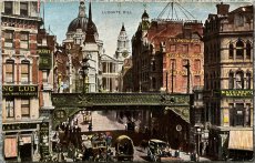 画像1: 英国 アンティークポストカード LUDGATE HILL  (1)